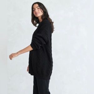 Jenni Kayne Cable Cocoon Cardigan Black Size Extra Small XS
